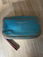 Vorschaubild 4 von Clutch Damen Türkis Schlangenmuster Leder Armband 20x13cm