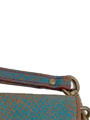 Vorschaubild 3 von Clutch Damen Türkis Schlangenmuster Leder Armband 20x13cm