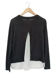 Vorschaubild 2 von Damen Langarmshirt Schwarz Meliert Gr. 36/S Casual