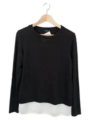 Vorschaubild 1 von Damen Langarmshirt Schwarz Meliert Gr. 36/S Casual