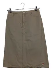 Vorschaubild 1 von Damen Jeansrock Gr. 38 Beige Casual Midirock Baumwolle