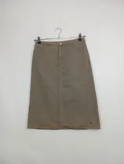 Vorschaubild 5 von Damen Jeansrock Gr. 38 Beige Casual Midirock Baumwolle