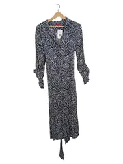 Vorschaubild 1 von Damen Blusenkleid Animal Print Gr. 38 M Midi Viskose Blau