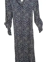 Vorschaubild 2 von Damen Blusenkleid Animal Print Gr. 38 M Midi Viskose Blau