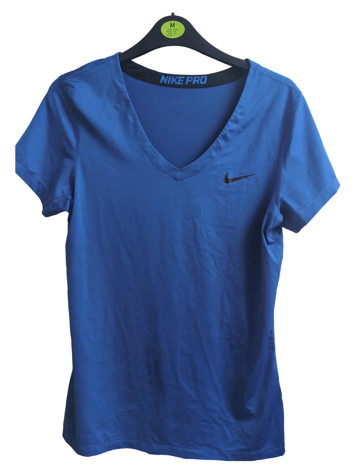 NIKE Pro Sport Shirt Damen Blau Gr. 40/L Kurzarm