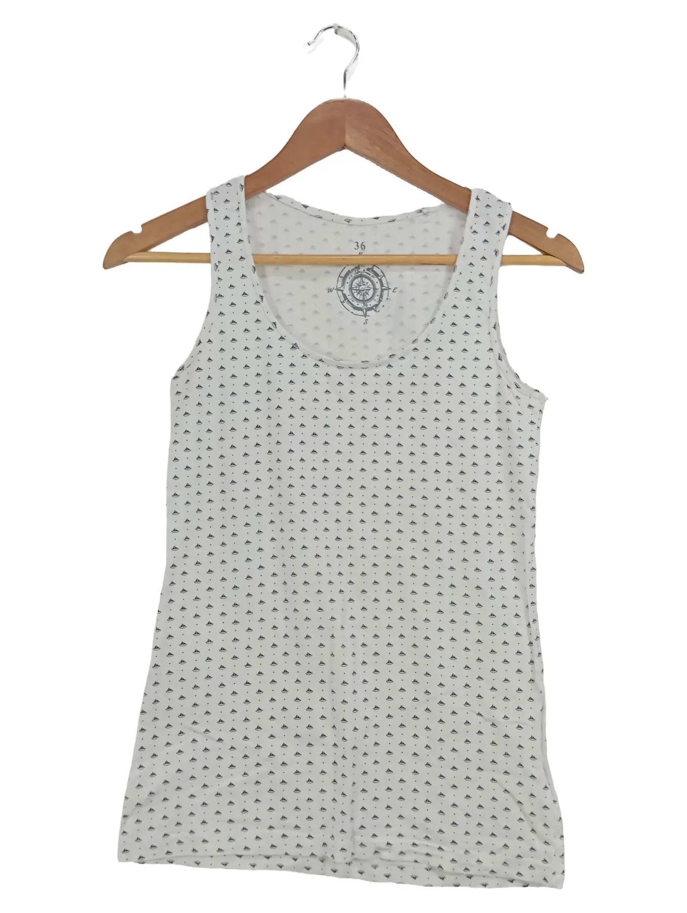 KAUFHAUS MARTIN STOLZ GMBH Damen Top Gr. 36/S Weiß Maritim Baumwolle Shirt