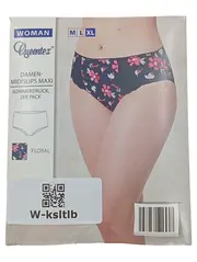 Vorschaubild 1 von Damen Slip 2er Pack Floral Spitze Mehrfarbig Gr. 42 XL