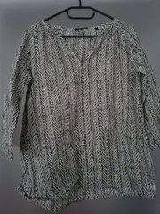 Vorschaubild 6 von Damen Hemdbluse Gr. 38/M Oliv Grafisch Baumwolle