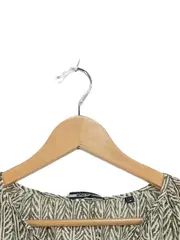 Vorschaubild 4 von Damen Hemdbluse Gr. 38/M Oliv Grafisch Baumwolle