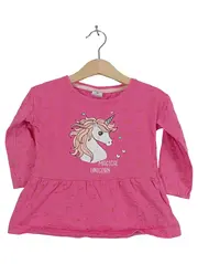 Vorschaubild 1 von Kiki&Koko Mädchen Langarmshirt Gr. 92 Pink Einhorn Motiv Baumwolle