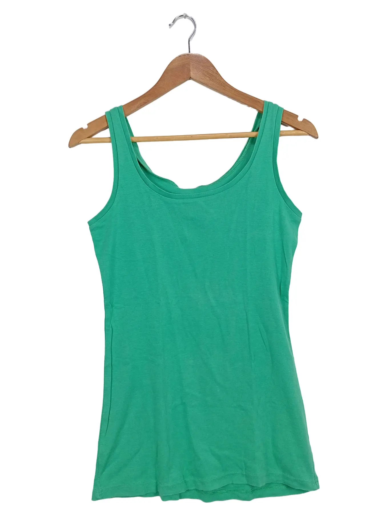 LASCANA Damen Top Basic Grün Gr. 36/38 Shirt Baumwolle