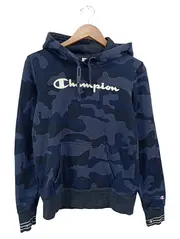 Vorschaubild 1 von Damen Kapuzenpullover Hoodie Gr. 38;M Blau Camouflage Logo-Print