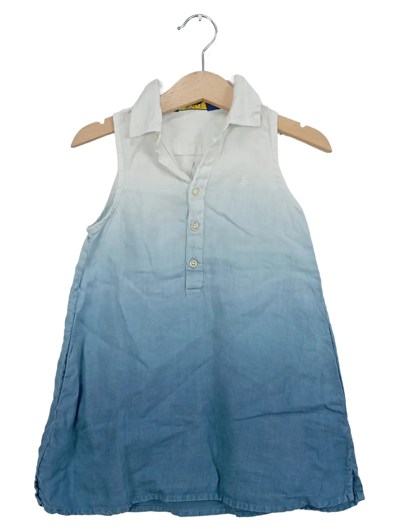 POLO RALPH LAUREN Kinder Sommerkleid Gr. 98 (3 Jahre) Blau Weiß Farbverlauf