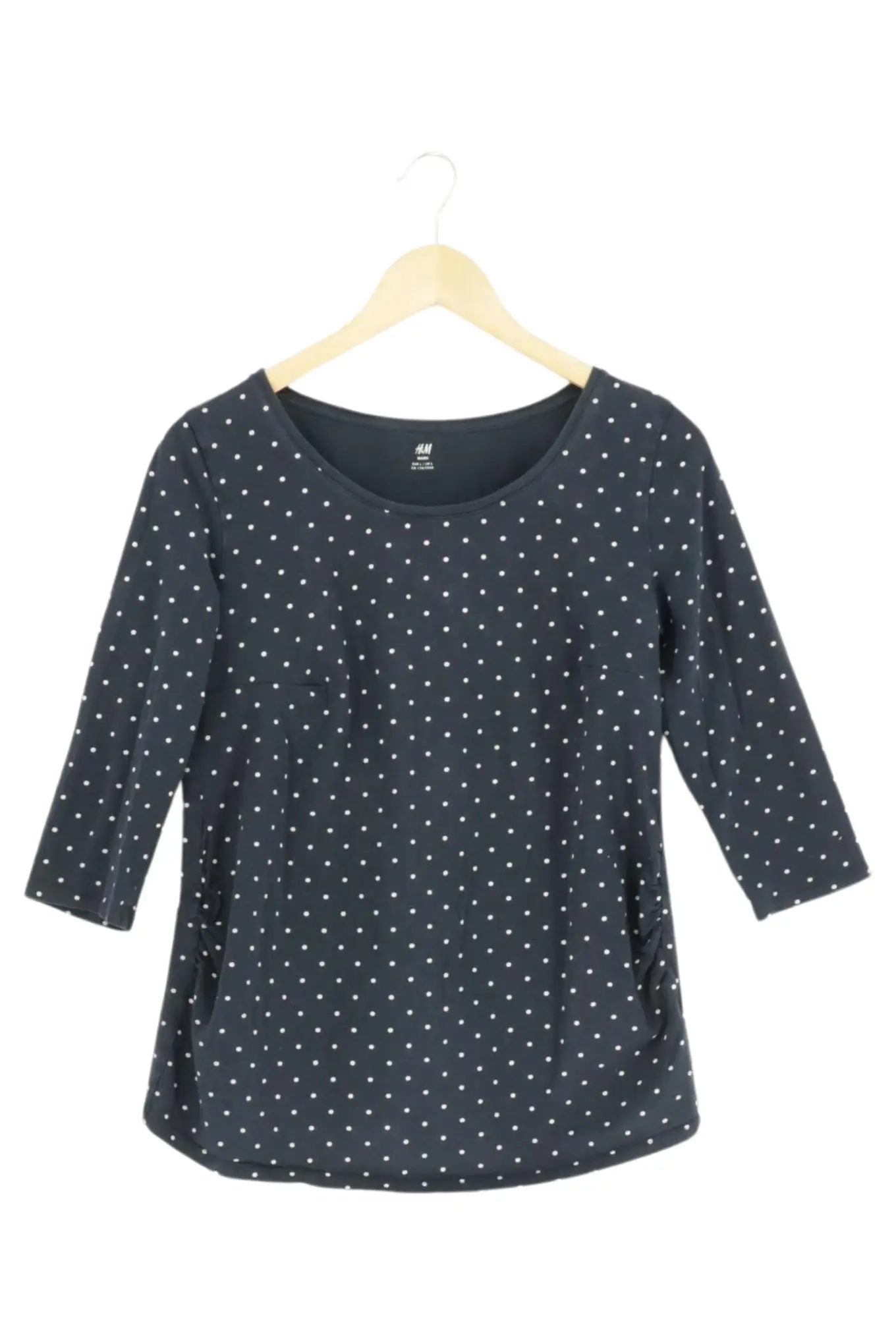 H&M MAMA Umstandsshirt Damen Gr. 40/L Blau gepunktet 3/4-Arm