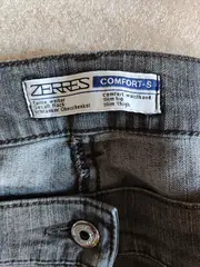 Vorschaubild 7 von Damen Jeans Regular Fit Gr. 44 Grau Stickerei Strass