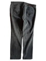 Vorschaubild 2 von Damen Jeans Regular Fit Gr. 44 Grau Stickerei Strass