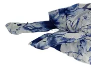 Vorschaubild 2 von Damen Bluse Blumenmuster Rüschen Bindegürtel Blau Gr. 40