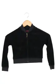 Vorschaubild 1 von Kinder Sweatjacke Gr. 110 Schwarz Samt Casual Urban