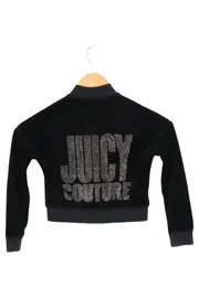 Vorschaubild 2 von Kinder Sweatjacke Gr. 110 Schwarz Samt Casual Urban