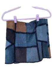Vorschaubild 2 von Damen Patchwork Lederrock Gr. M Mehrfarbig Casual