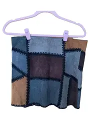 Vorschaubild 1 von Damen Patchwork Lederrock Gr. M Mehrfarbig Casual