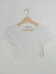 Vorschaubild 2 von Damen Top Shirt Gr. 36/S Weiß Casual Baumwolle