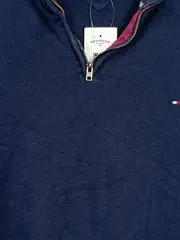 Vorschaubild 4 von Herren Pullover Blau Gr. 54 XXL Baumwolle Rippstrick Logo