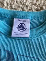 Vorschaubild 3 von Baby Body Gr. 62 (3 Monate) Türkis Baumwolle Rippstrick