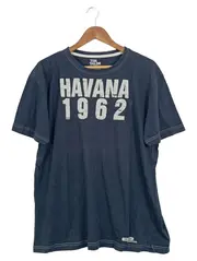 Vorschaubild 1 von Herren T-Shirt Blau Gr. XL Schriftzug Baumwolle Casual