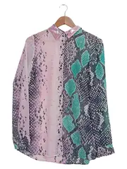 Vorschaubild 1 von Hemdbluse Damen 38/M Mehrfarbig Tierdruck Pailletten Glamourös