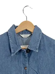 Vorschaubild 3 von Jeanskleid Damen Gr. 36 S Ärmellos Casual Blau Baumwolle