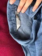 Vorschaubild 7 von Jeanskleid Damen Gr. 36 S Ärmellos Casual Blau Baumwolle