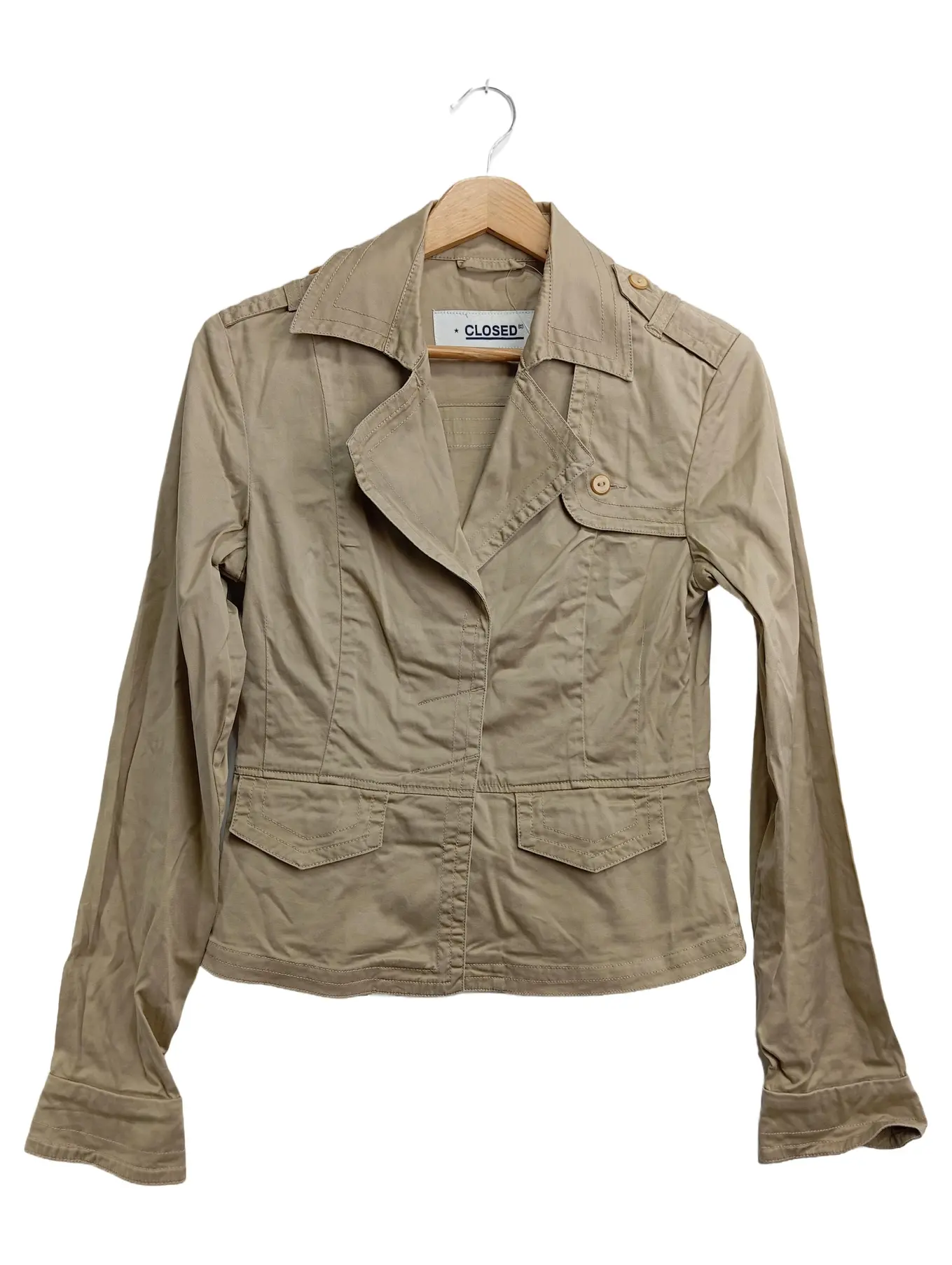 CLOSED Leichter Mantel Damen Gr. 36/S Beige Klassisch Elegant Jacke Baumwolle