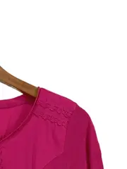 Vorschaubild 4 von Damen Hemdbluse Gr. 38 Pink Casual 3/4-Arm Stickerei