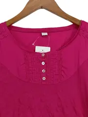 Vorschaubild 3 von Damen Hemdbluse Gr. 38 Pink Casual 3/4-Arm Stickerei