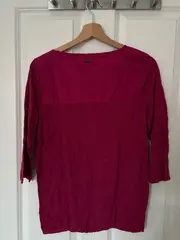 Vorschaubild 2 von Damen Hemdbluse Gr. 38 Pink Casual 3/4-Arm Stickerei