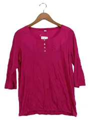 Vorschaubild 1 von Damen Hemdbluse Gr. 38 Pink Casual 3/4-Arm Stickerei