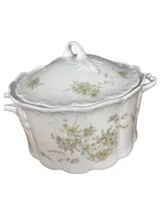 Vorschaubild 1 von Suppenterrine Porzellan Weiß Klassisch Blumenmuster 2.5L