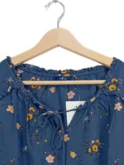 Vorschaubild 3 von Damen Bluse Blumenmuster Gr. 38 Viskose Casual Langarm