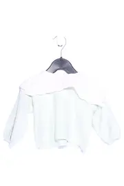 Vorschaubild 1 von Kinder Pullover Gr. 74 Grün Preppy Rüschenkragen Langarm