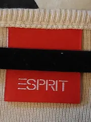 Vorschaubild 5 von Damen Langarmshirt Beige Gr. 38/M Rippstrick Logo Baumwolle