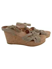 Vorschaubild 1 von Damen Keilabsatz Sandalen Gr. 39 Beige Wildleder Casual
