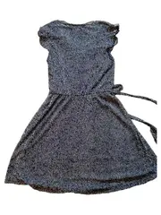 Vorschaubild 3 von Blusenkleid Damen Gr. 34/XS Blau Punkte Rüschen Wickeloptik