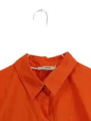 Vorschaubild 2 von Hemdbluse Damen Gr. L Orange Baumwolle Oversized Langarm