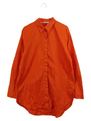 Vorschaubild 1 von Hemdbluse Damen Gr. L Orange Baumwolle Oversized Langarm