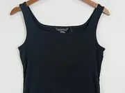 Vorschaubild 2 von Damen Basic Rippstrick Top Schwarz Gr. M