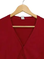 Vorschaubild 3 von Damen Strickjacke Rot Gr. 34/XS Casual Langarm