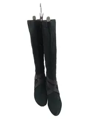 Vorschaubild 2 von Damen Stiefel Schwarz Leder Strasssteine Absatz 8 cm Gr. 42 Elegant