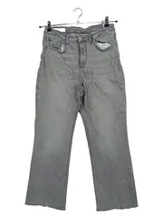 Vorschaubild 1 von Damen Bootcut Jeans Grau Größe 40 W31 Cropped Fransen