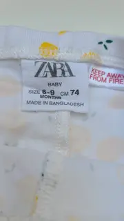 Vorschaubild 3 von Kinder Leggings mit Zitronenmuster Größe 74 Weiß Casual Baumwolle
